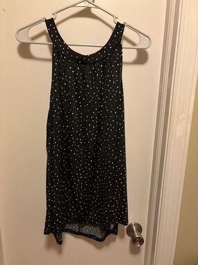 Black Polka Dot Sleeveless Halter Top
